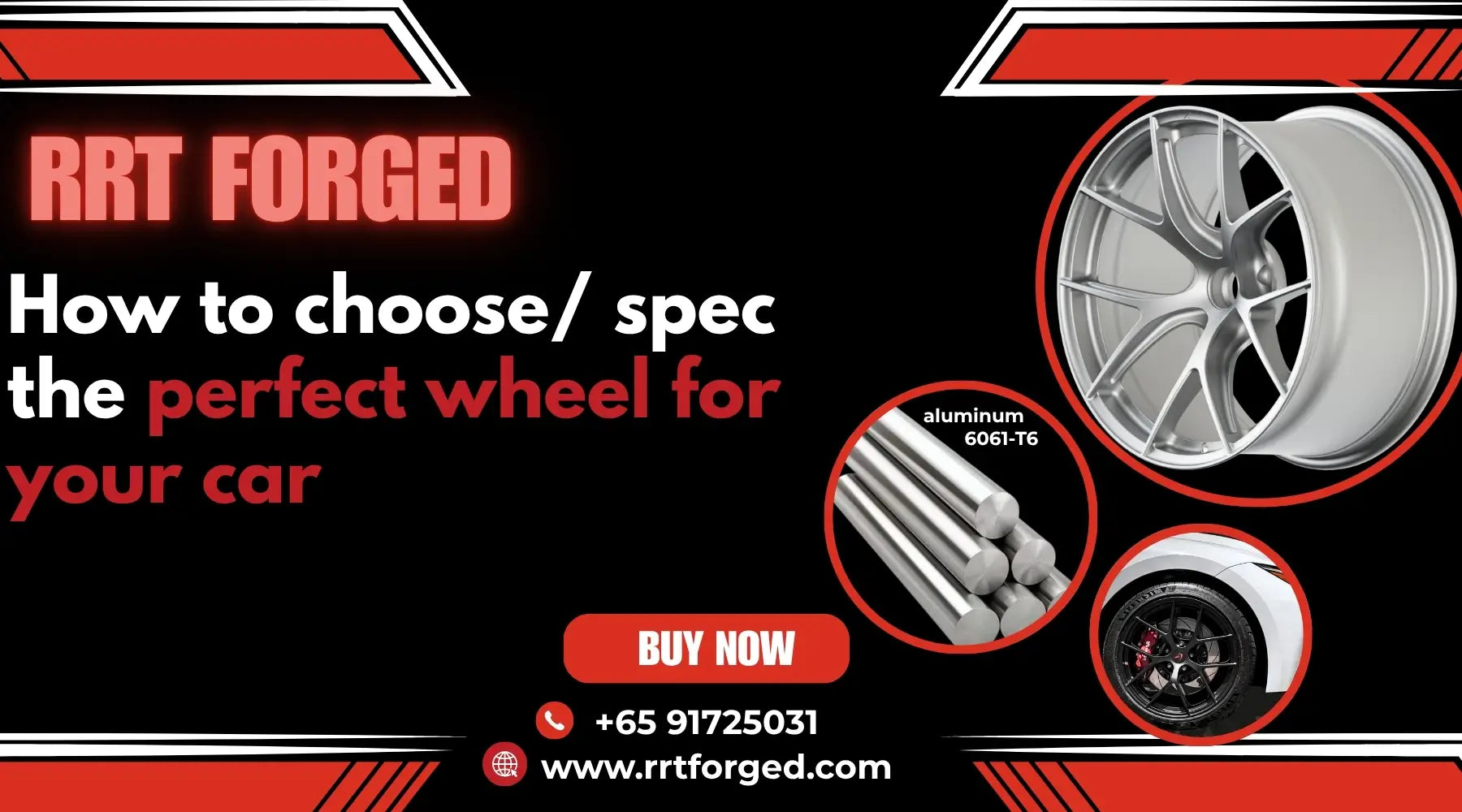 Custom monoblock forged car rims from raw 6061-T6 aluminum billet to finished RRT wheel