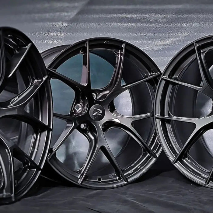 Forged wheels Singapore 2026, multi-spoke lightweight forged rim in brushed gunmetal finish