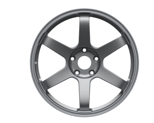 RRT Forged Sixer Gray Aluminum wheel on a white background